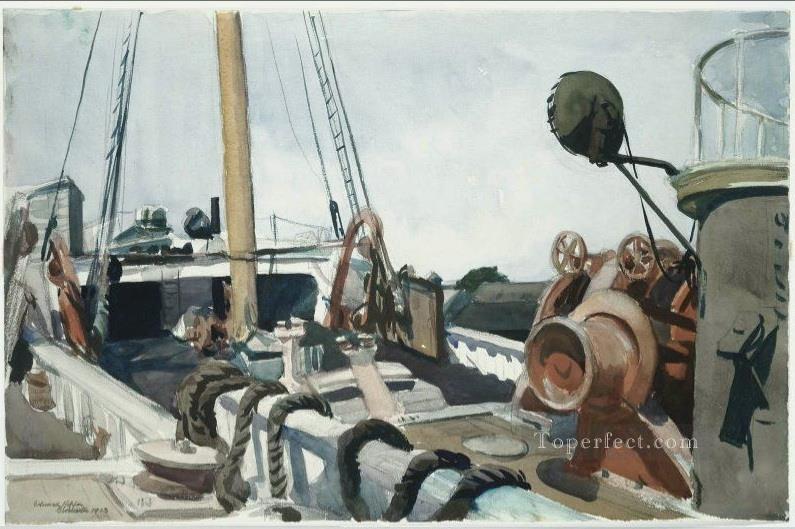 ビームトロール船グロスターの甲板 エドワード・ホッパー油絵